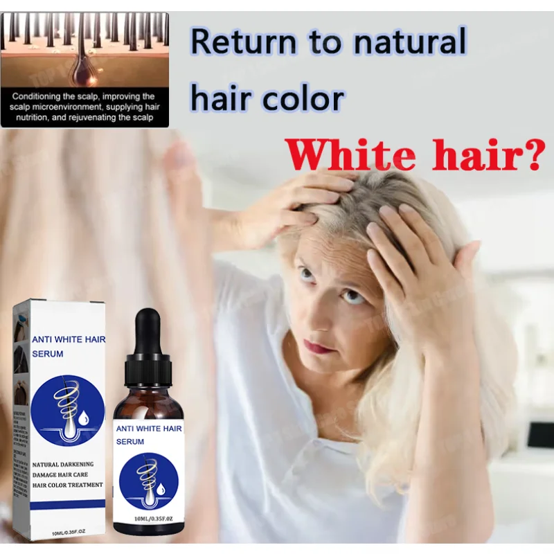 

White hair treatment essence quickly turns white hair into black hair, repairs natural color, and prevents gray white into black