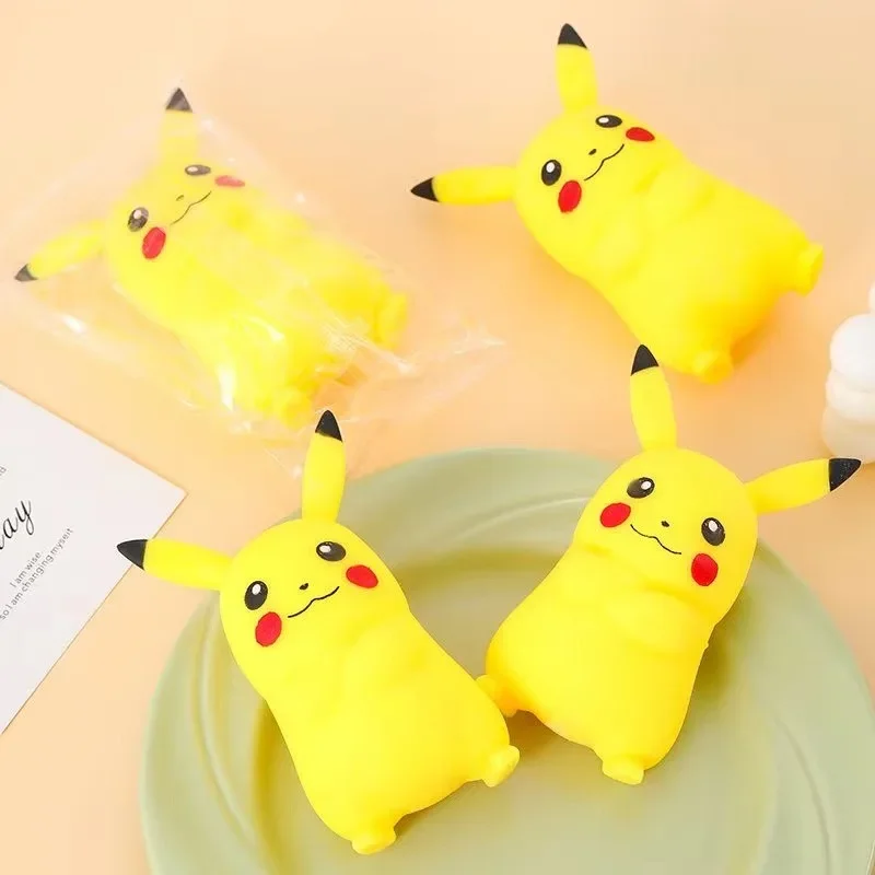 Pokemon Pikachu Stress Relieving Toys Cartoon Anime Cute Kids Squeeze Toys Funny Children Soft Silica Gel Doll Holiday Gifts