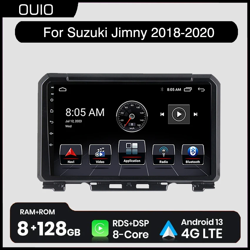 

8GB+128GB Android 13 radio For Suzuki Jimny 2018 2019 2020 Car stereo Multimedia Player Carplay Auto GPS Navigation 2DIN NO DVD