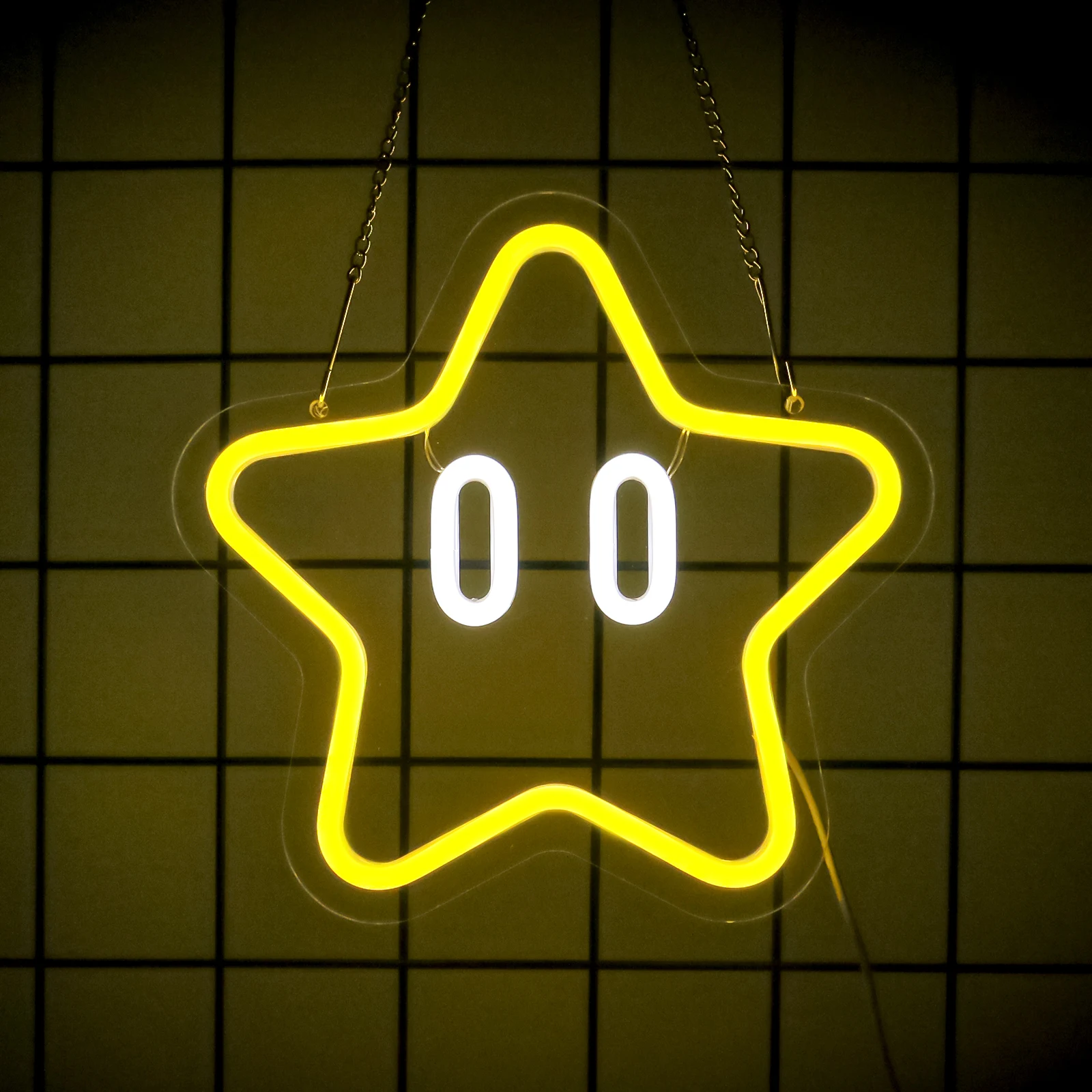 UponRay Star Insegna al neon Insegna al neon da gioco per la decorazione della sala giochi Insegna al neon a LED dimmerabile alimentata tramite USB per la decorazione della camera dei bambini dei ragazzi