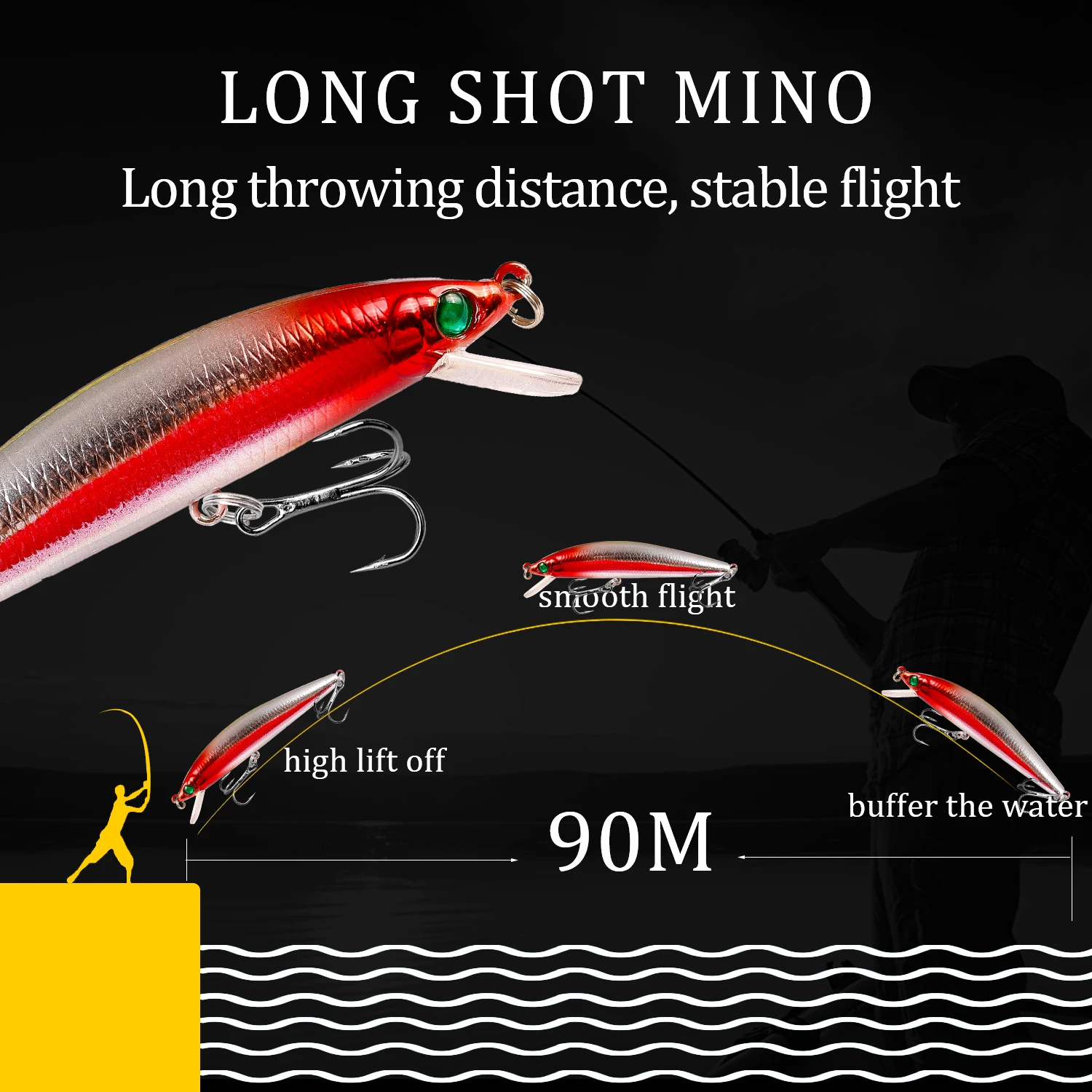 Bisogoon Sinking Minnow Fishing Lures 10cm 29g Hard Bait Wobbler Jig Bait Crankbait Carp bass Pesca Fishing tackle SwimBait