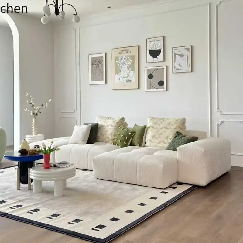 HYS minimalist module combination corner sofa living room simple tofu block fabric sofa home decor