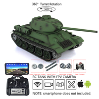 1/16 HENG LONG 7.0 Upgraded Metal Soviet T34-85 FPV RC Tank 3909 360° Turret Tracks Wheels Gearbox Remote Control Car TH17769
