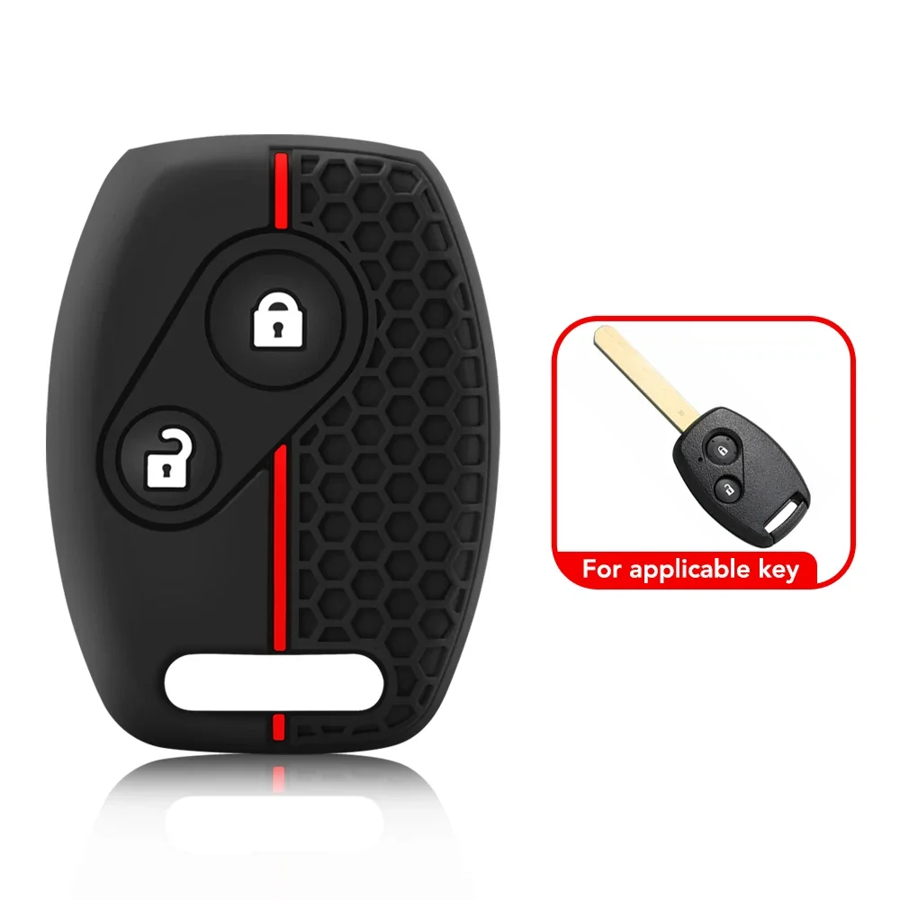 Silicone 2 Buttons Car Key Case Shell Remote Fob Cover For Honda CR-V Civic Insight Fit SRV FRV chord 7 Jazz Gr8 150 R