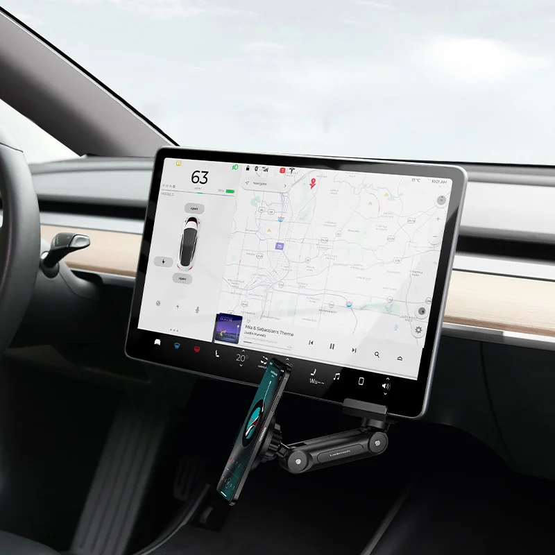 حامل هاتف Magsafe لطراز تسلا ص 3 ، 15 واط ، شحن لاسلكي سريع ، حامل ، سيارات ، قطع غيار داخلية