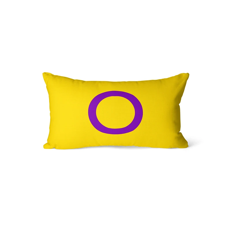 

Gaslight Gatekeep Girlboss Intersex Pride Flag LGBT Rectangular Throw Pillow Covers Cushion Cases Pillowcases