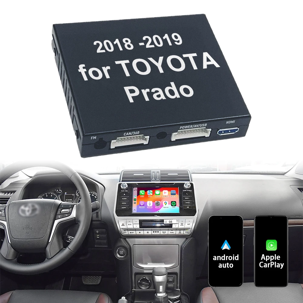 Prado Auto Electronics Wireless CarPlay Module Android Auto Integrated Retrofit For 2018 - 2019 Upgrade Kit Module