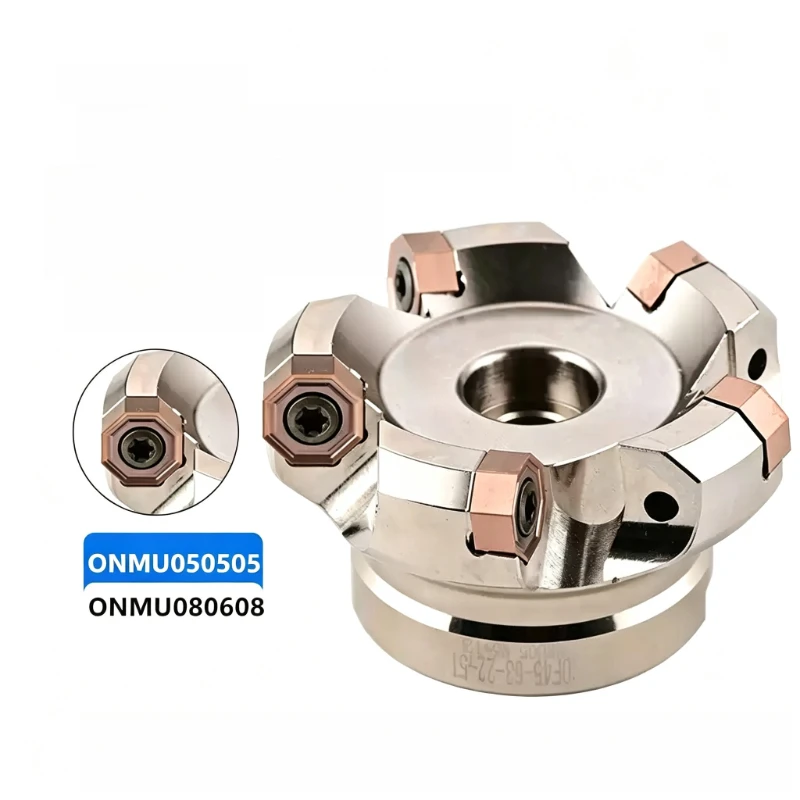 SOF45 °/F45NM Fast Feed Double-sided Milling Cutter Head Octagonal Heavy-duty Cutting Tool Head Adapter Blade ONMU050505/ONMU08