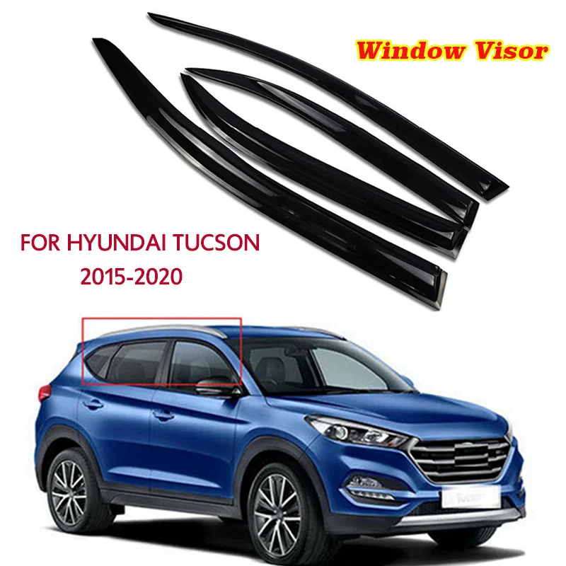 Awnings Shelters For Hyundai Tucson 2015 - 2020 Side Window Visor Rain Sun Smoke Guard Deflector Vent Shade