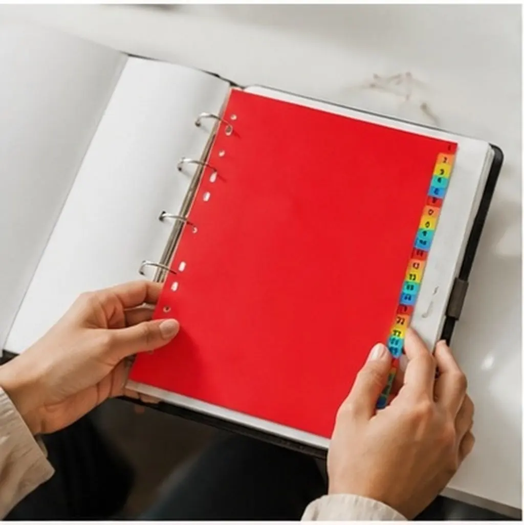 1Set A4 Notebook Dividers Sturdy PVC Binder Divider Tabs for Planners Files Journals Diaries and Hardcover Notebooks