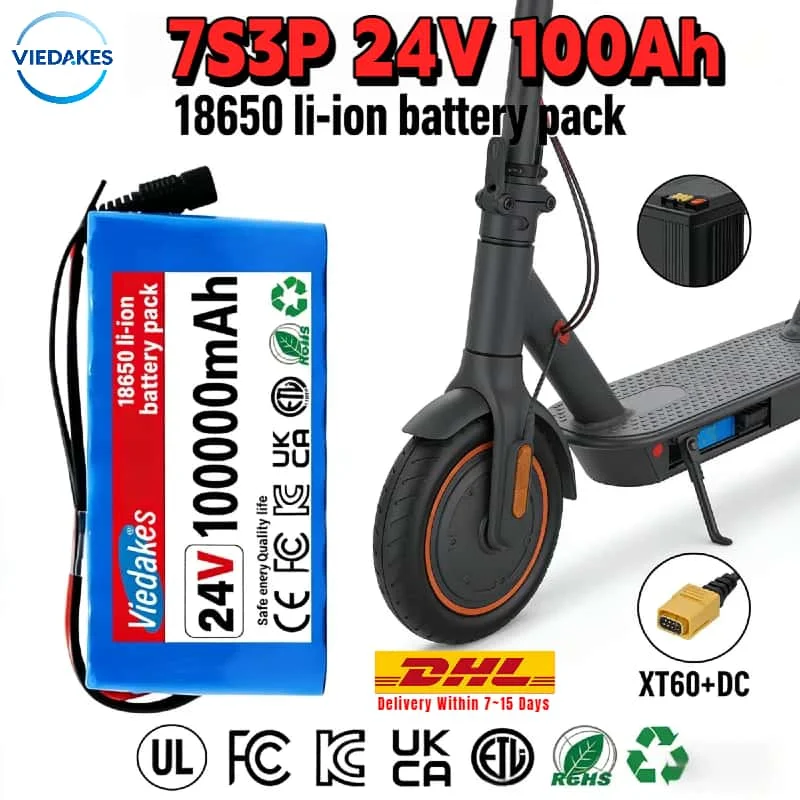 

Powerful 7S3P 24V100Ah 18650 Lithium Battery Pack High Efficiency Power Source for E-Scooter E-Bike Long-Lasting Ride Experience