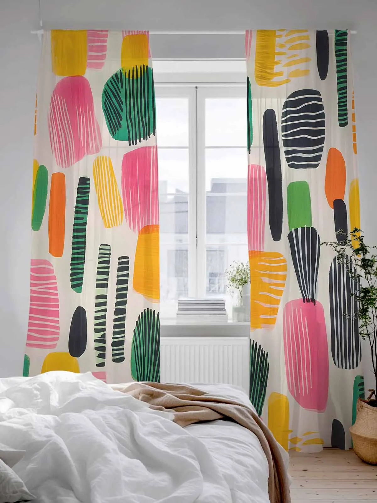 

Современные абстрактные цветные блоки, тюлевые прозрачные шторы для гостиной, спальни, кухни, украшения, вуаль, шторы из органзы