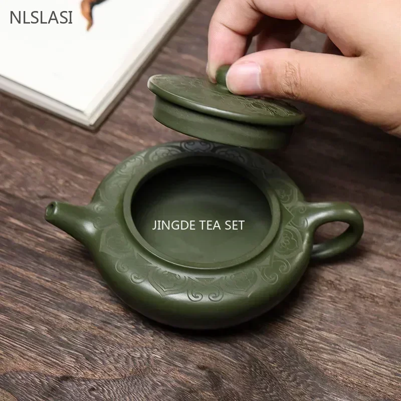 170ml Antique Yixing Purple Clay Teapot Raw Ore Green Mud Filter Tea Infuser Handmade Beauty Tea Pot Chinese Zisha Teaware