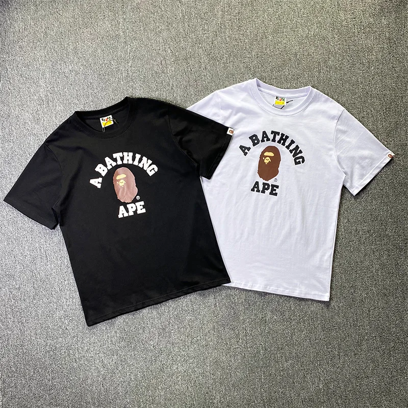 

AAPE BY A BATHING APE Summer Cotton Classic Brown Ape Man Short Sleeve Men Loose with Japanese Fashion Brand T-shirt Women