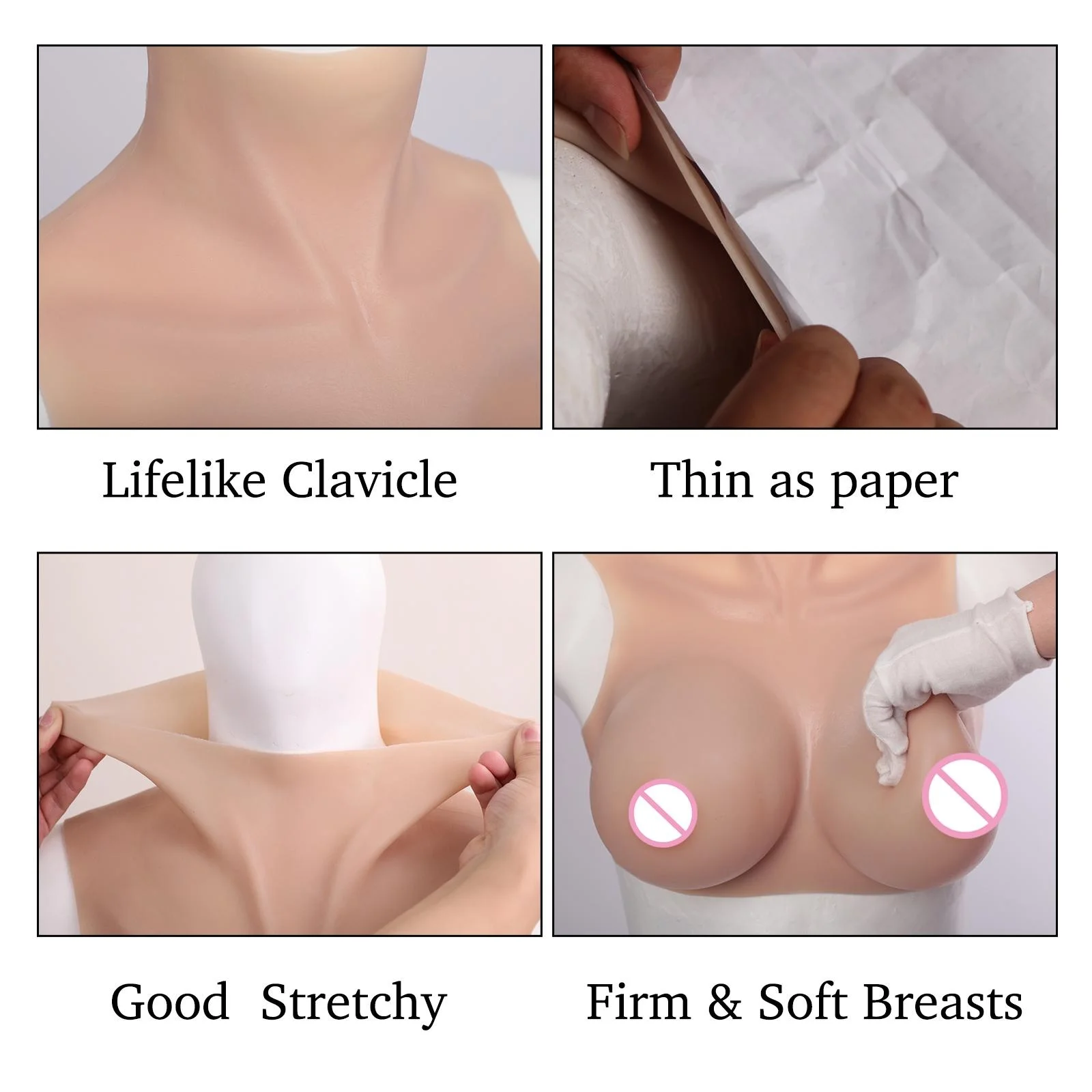 Crossdresser Breast Forms Fake Boobs Super Thin Material Silicone Tits For Crossdressing Drag Queen Transgender Shemale Cosplay