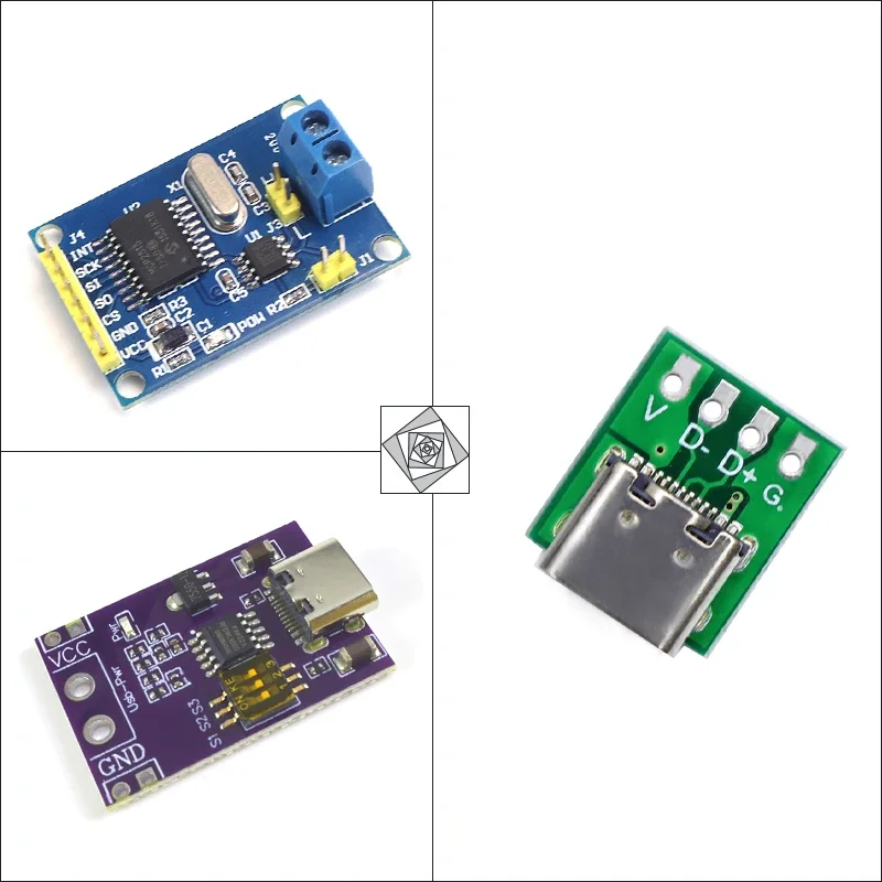 USB-C Full Pin Test Board, MCP2515 CAN Bus Module, PD QC Trigger for Electronics Repair & Automotive OBD-II Scanner