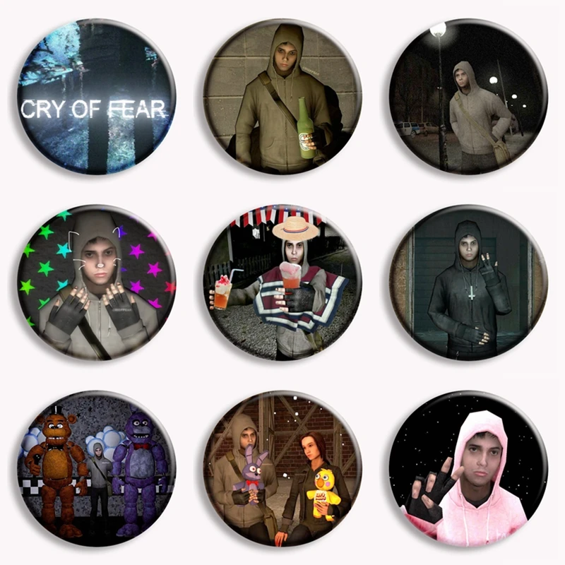 58mm Cry Of Fear Simon Henriksson Game Button Pin Simon and Sophie Cute Meme Brooch Badge Backpack Accessories Fans Collect Gift