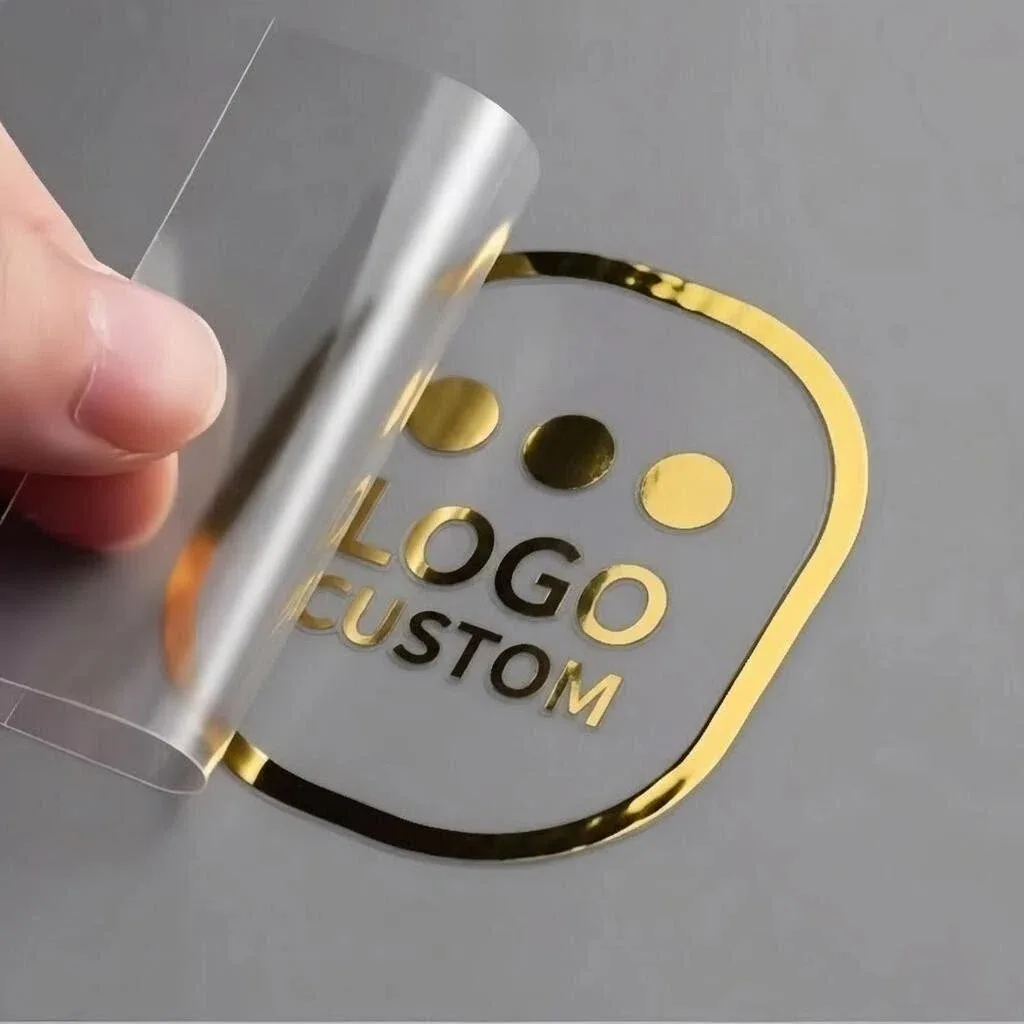 100 Stück personalisierte Aufkleber mit Logo, individuelle Aufkleber, glänzendes Gold, 3D-UV-Transferaufkleber, Hochzeitsetiketten, Name, DIY-Transferaufkleber