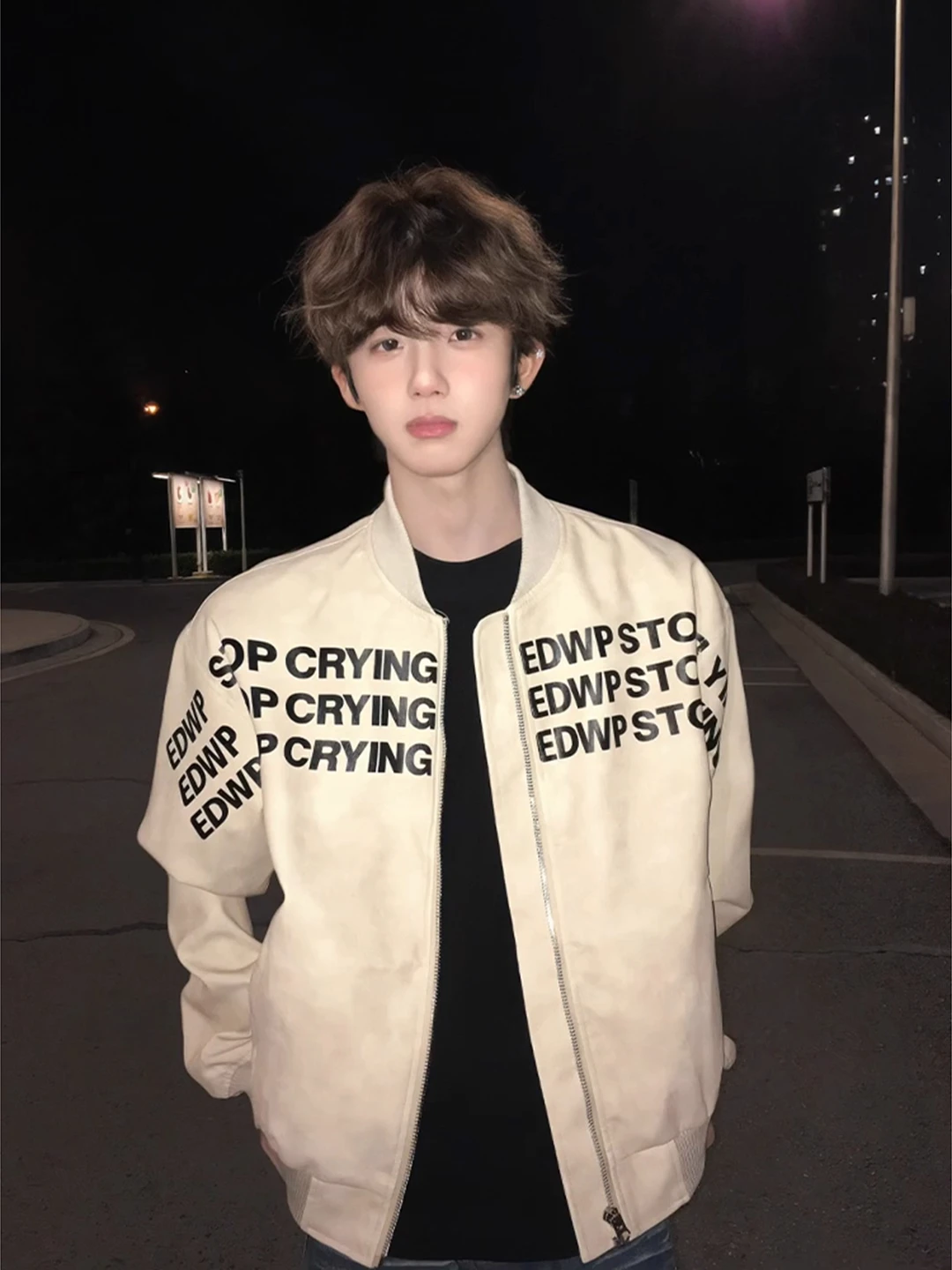 

Мужская зимняя куртка-бомбер из хлопка с принтом, в американском спортивном стиле, с отделкой из искусственной кожи, для мотоциклистов