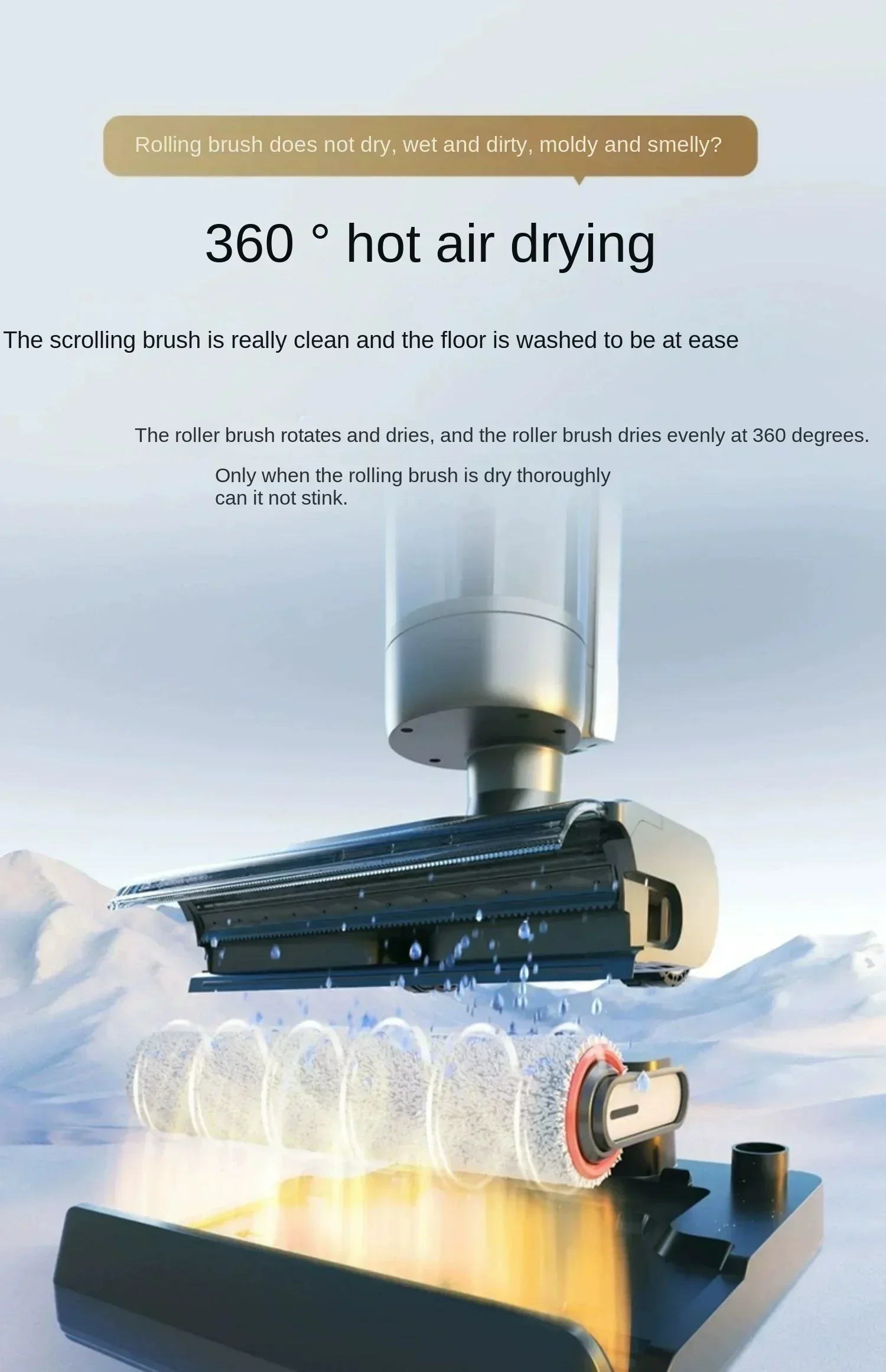 Dreame AI Dual Power Floor Scrubber H30 60 °   تنظيف الماء الساخن، التجفيف الساخن، إزالة الغبار، غسيل وسحب الغسيل الأصلي