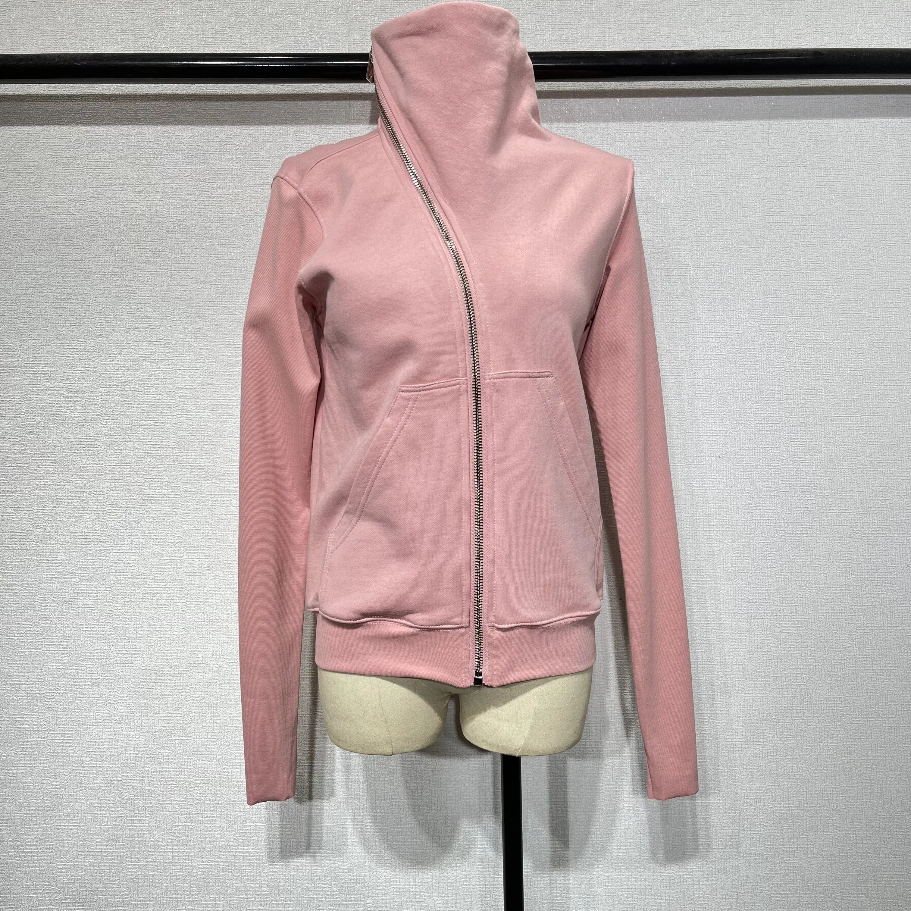 Women's Crop Jacket Fall Winter Casual Long Sleeve Slim Fit High Neck Sweater Cardigan Dark Gothic Asymmetrical Zipper