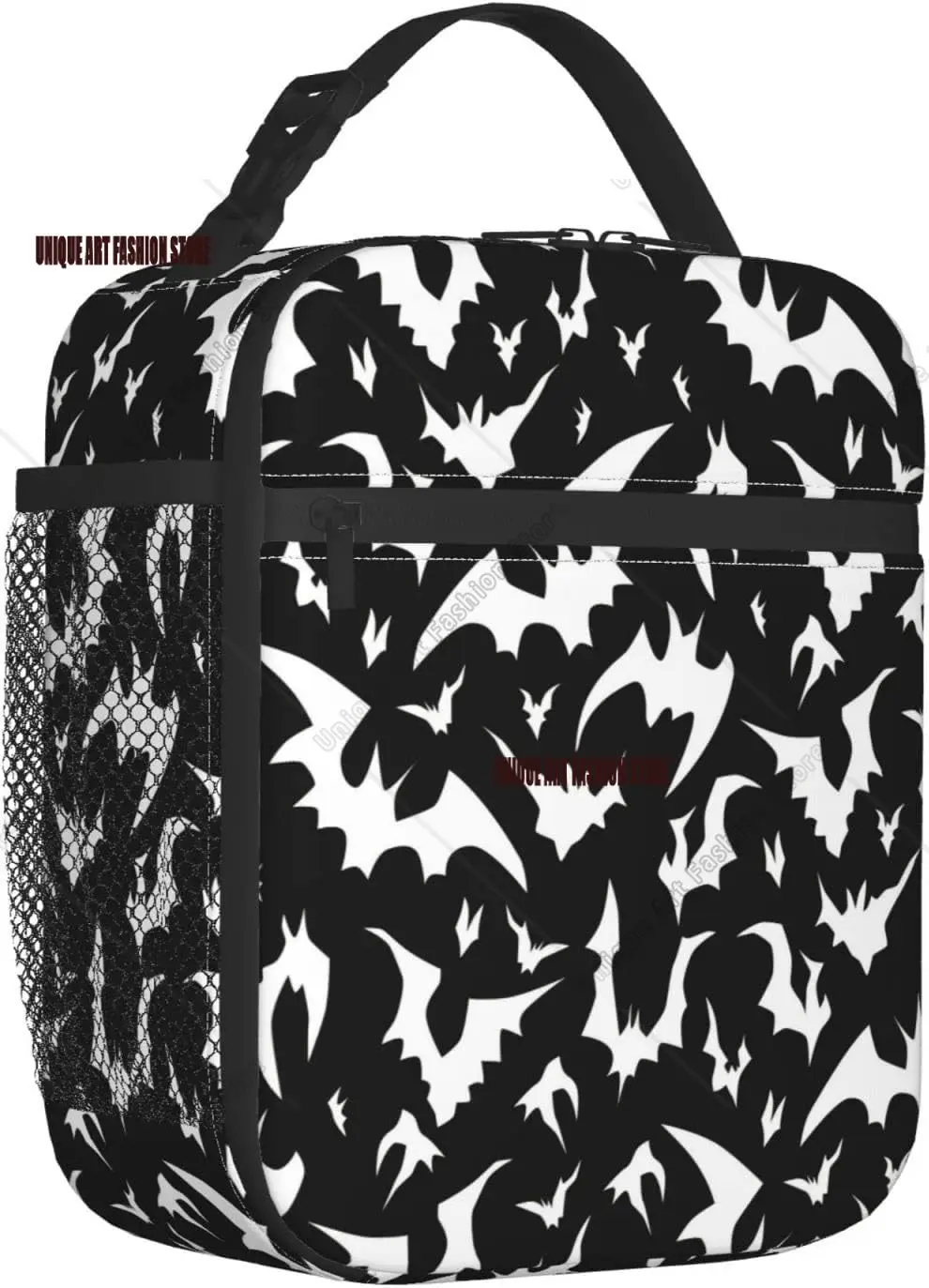 Bolsa de almuerzo portátil con diseño de murciélago de Halloween, fiambrera aislada, bolsas reutilizables para mujeres, hombres, trabajo, Picnic, Camping