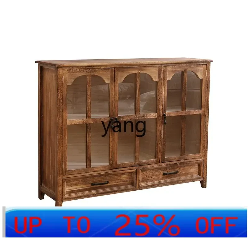 

LTT retro dining side Mediterranean style two doors three doors wine cabinet