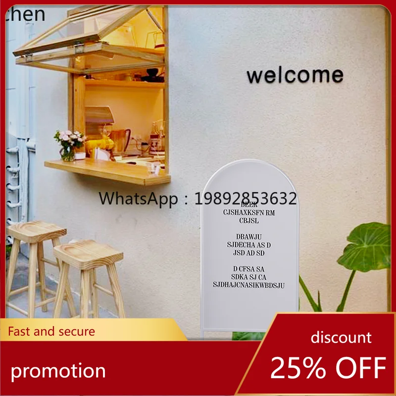 ZML Stainless Steel Sign Simple Modern Vertical Floor Advertising Sign Store Sign Display Stand