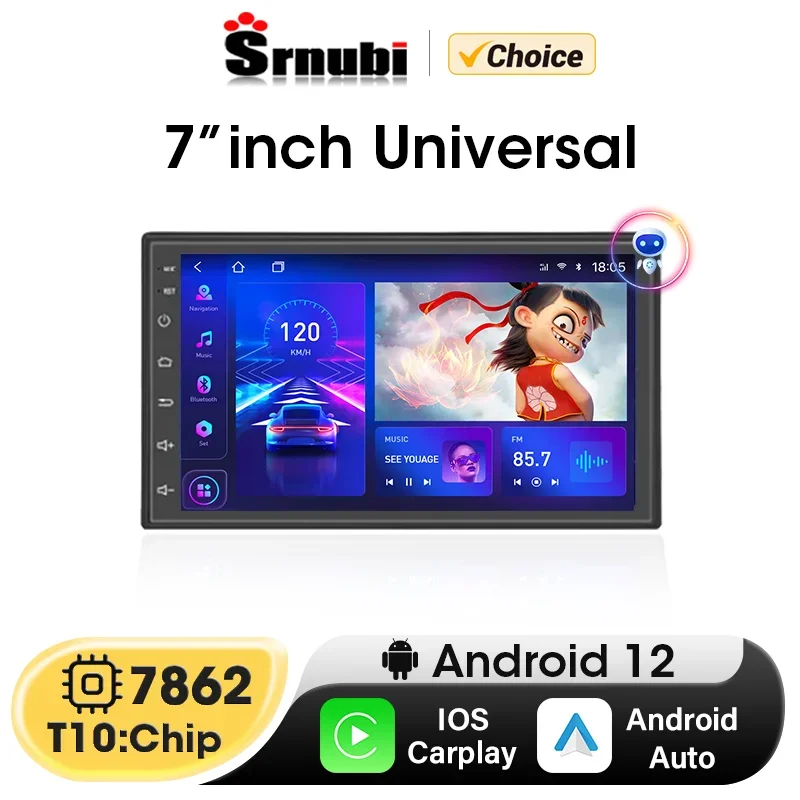 

Srnubi 2 din Universal 7" Android 12 Carplay Car Radio Multimedia Player For VW Nissan Hyundai toyota Ford Kia Stereo 4G GPS DVD