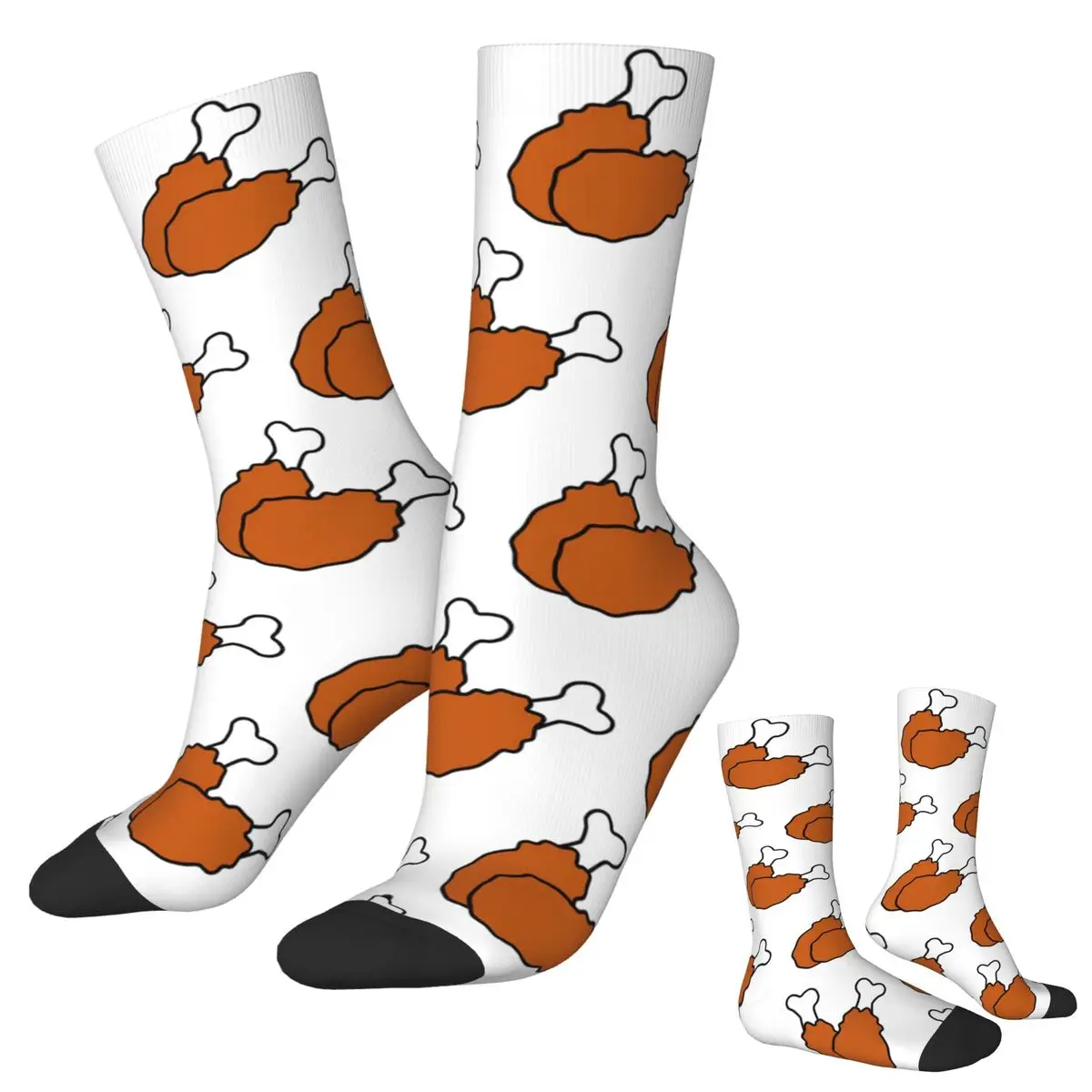 

Милые носки с жареными куриными ножками в стиле Харадзюку, впитывающие пот чулки, всесезонные длинные носки, аксессуары для подарка на день рождения унисекс