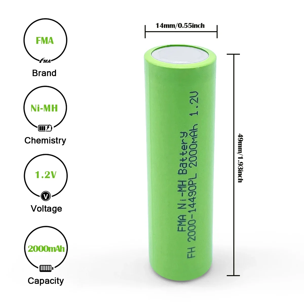 10 stks FMA 1.2 V Ni-Mh Ni-Cd Batterij 350-2000 mAh Maat 1/3AA 2/3AA 4/5AA AA DIY voor Draadloze Telefoon Elektrisch Scheerapparaat Model Speelgoed