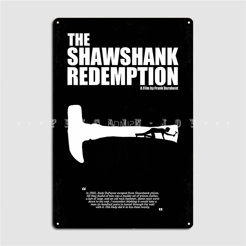 The Shawshank Redemption A Minimal Movie Frank Darabont. Poster Metal Plaque Pub Club Bar Wall Decor Tin Sign Posters