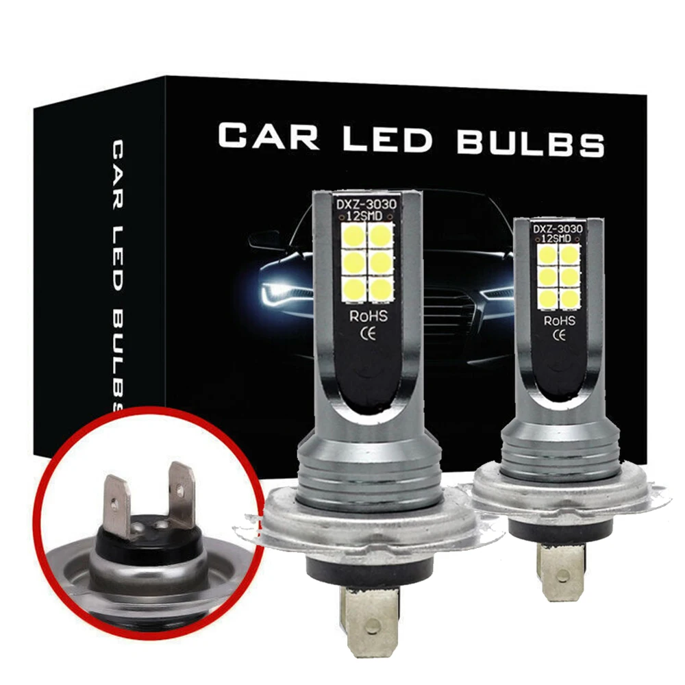 H7 Led Light Bulb Kit Car Fog Light Bulbs 55w Super-Bright 6000k White Led Lights For Vehicles High Power Auto Headlight LED DRL image 3