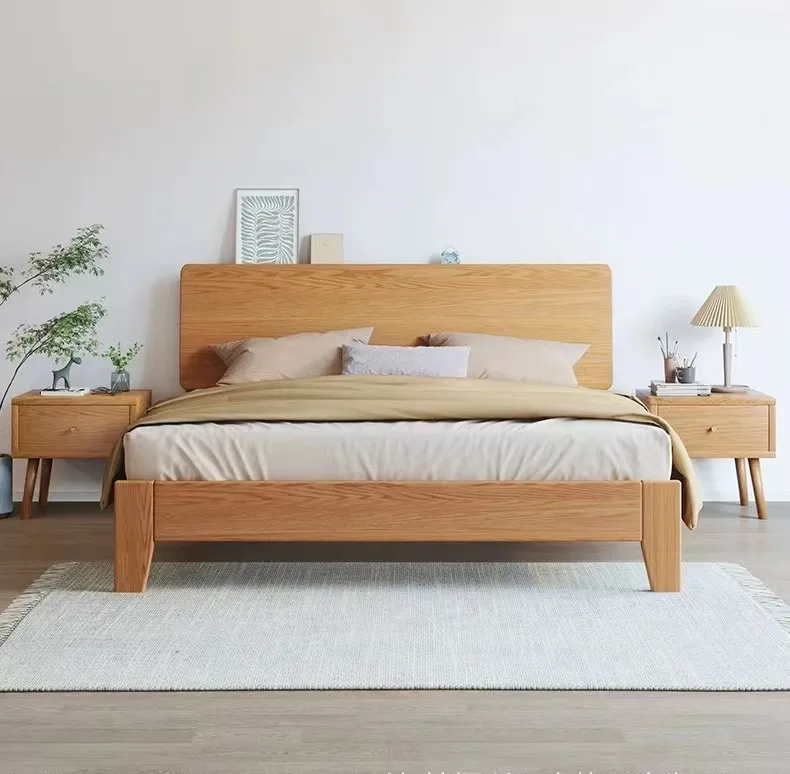 

fdCustom High-End Solid Wood King-Size Elegant European Modern Comfortable Double Bed Frame Storage Home Use Bedroom Furniture&