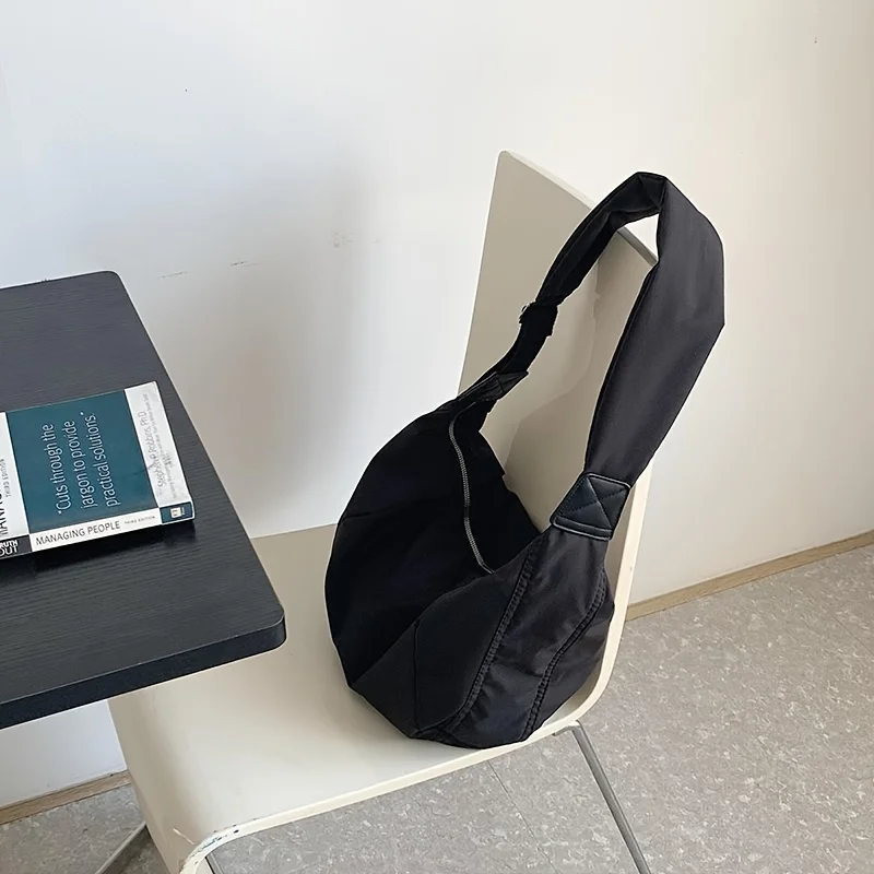 

Capacity Crossbody Bag, Lightweight Nylon Dumpling Bag, Casual Travel Sports Hobo Shoulder Bag