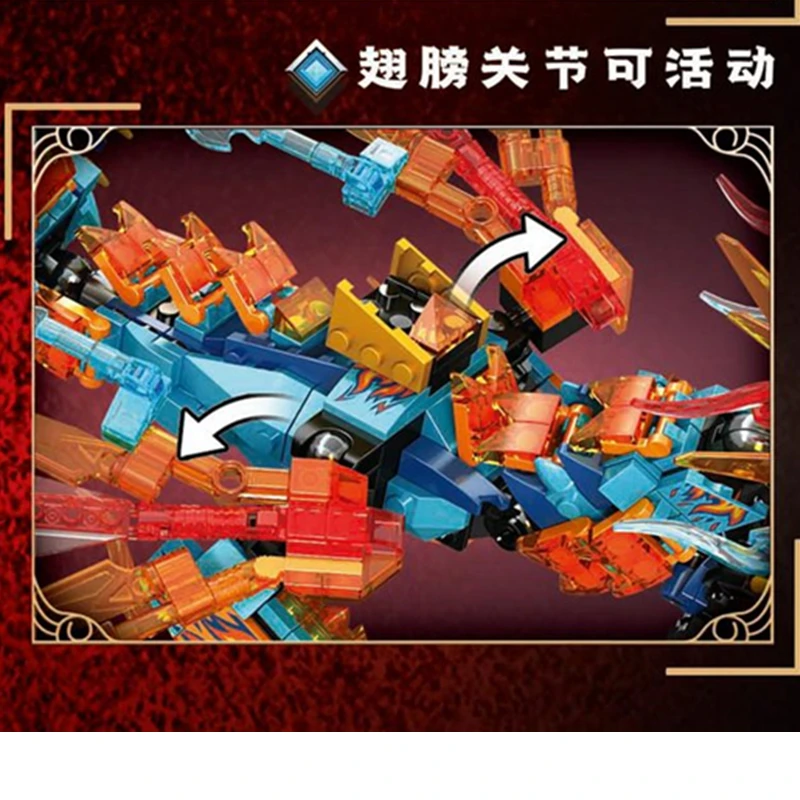 New 2023 Heatwave Transforming Lava Dragons Fightar Titan Season 14 Fly Building Blocks Classic Model Sets Bricks Kid Kit