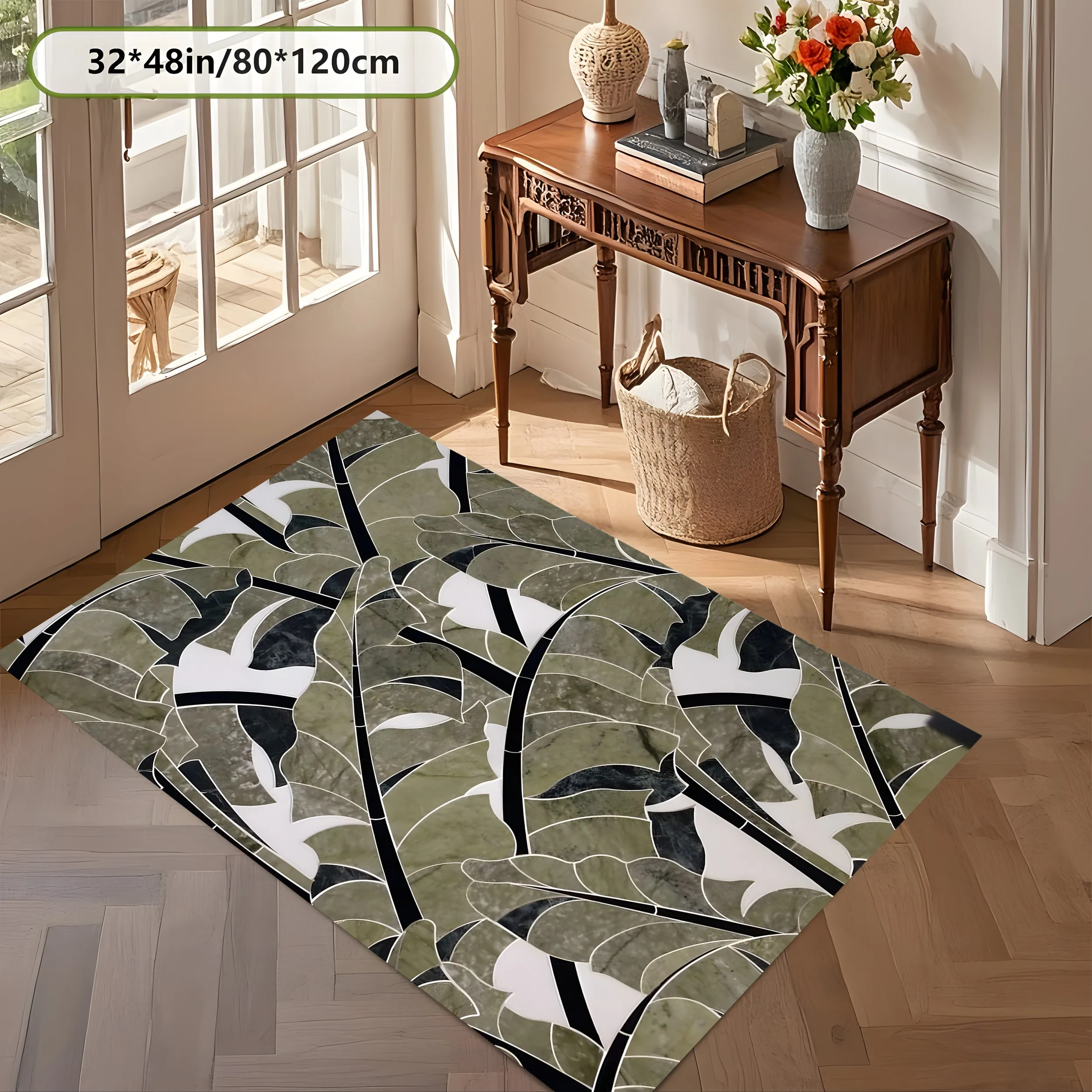 Retro Spider Web Pattern 2D Area Rug in Trendy Cool Style for Living Room and Entryway, Halloween Party Decor