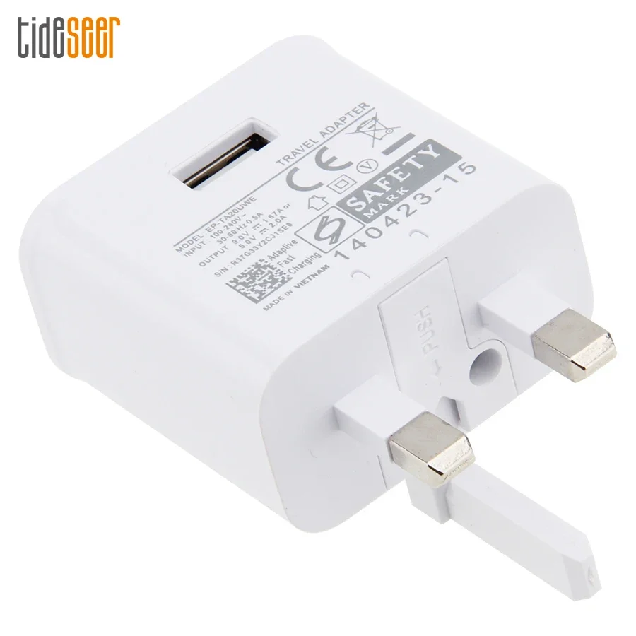 

300pcs UK Plug Fast Charging Travel Adapter Single USB Port Wall AC Charger 15W For Samsung S6 S7 S8 Note 5 for iPhone Xiaomi