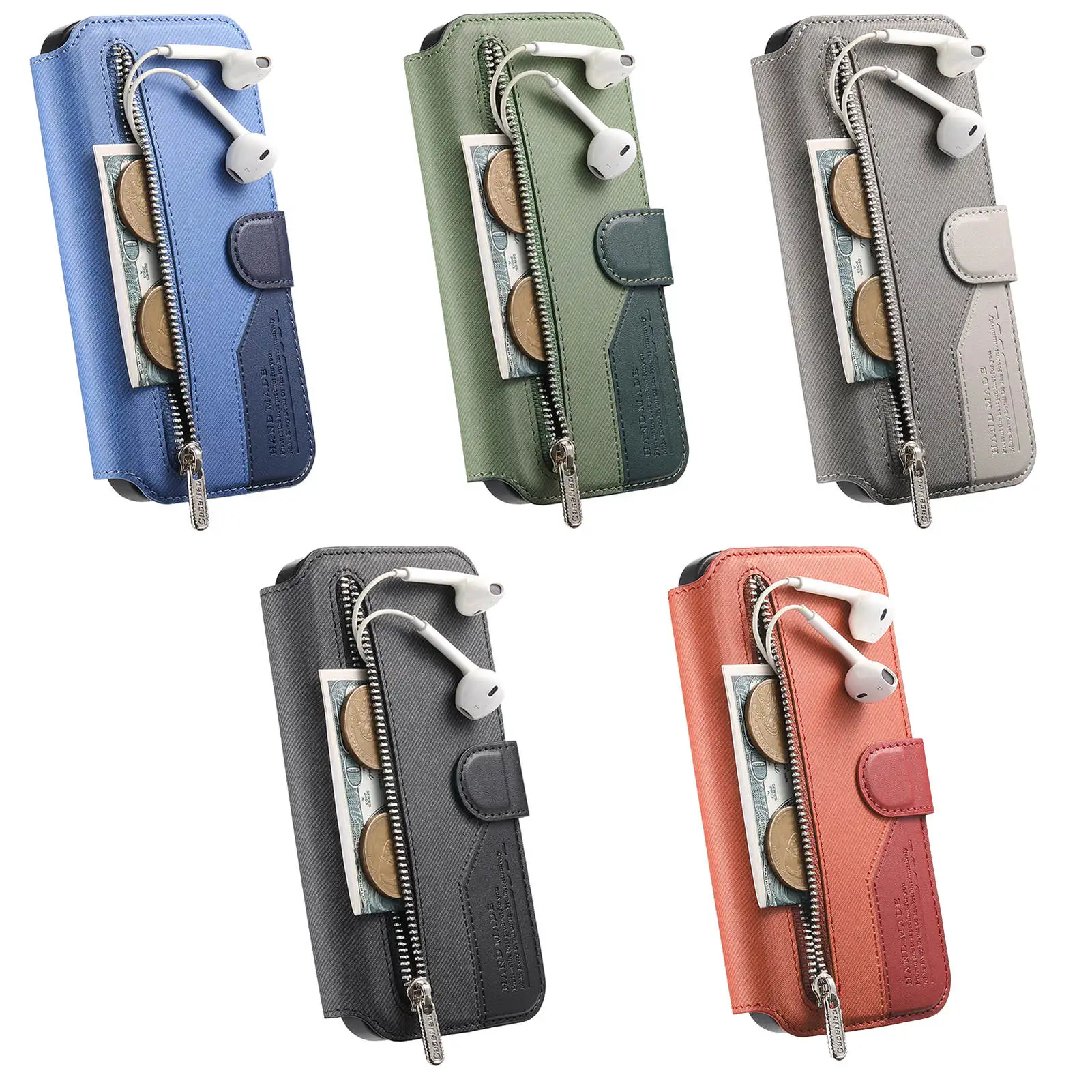 Etui skórzane 2 w 1 z odpinanym magnetycznym zamkiem i przegródkami na karty do iPhone 18 Pro Max 17 16 15 14 13 12, etui z klapką i kieszeniami — zdjęcie produktu 3