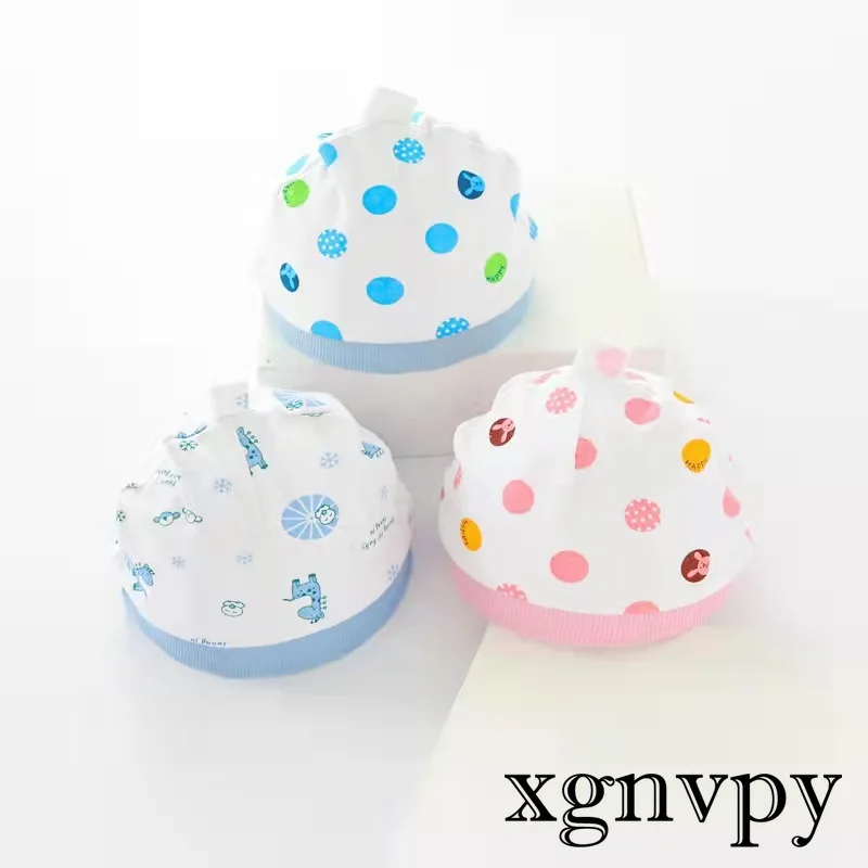 

Xgnvpy Random 0-6 Months Baby Cap Newborn Baby Cotton Cap Infant Single Layer Head Protection Cap