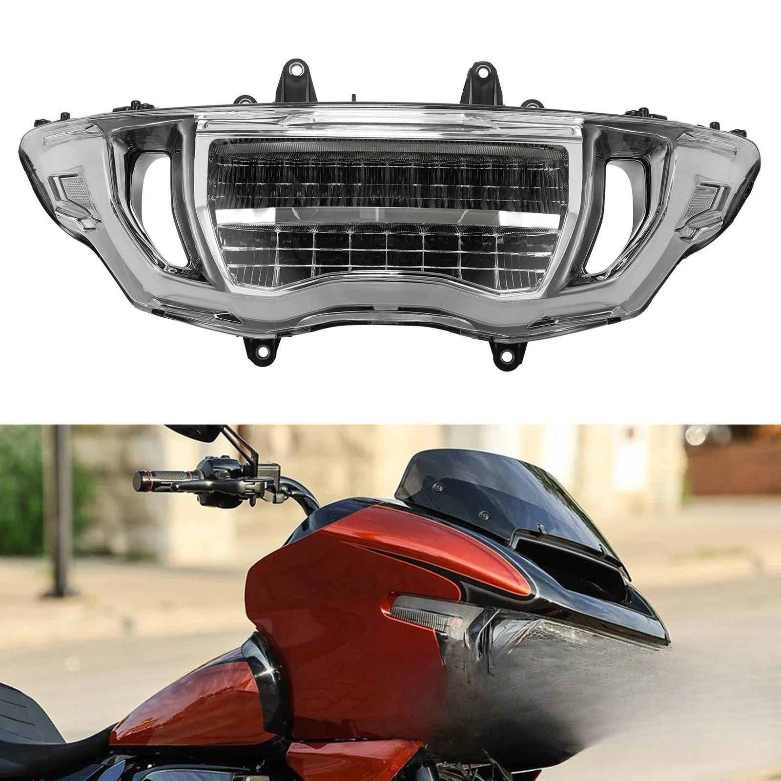 مناسبة للمصابيح الأمامية LED Harley Road Glide CVO121 2024-2025