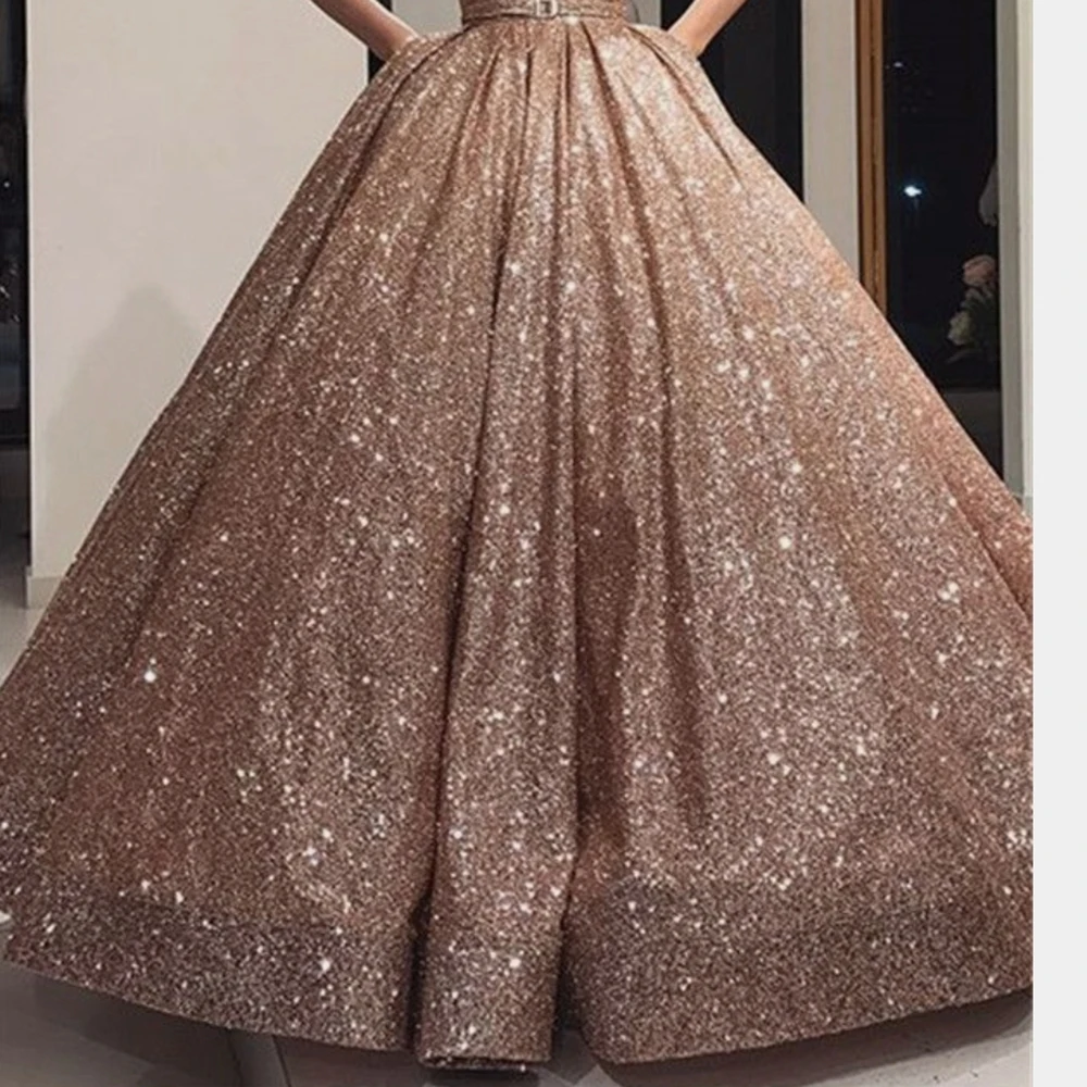 Banquet Sparkling Floor-Length Dresses for Bridesmaid Party Banquet Holiday Prom Cocktail Evening Gowns