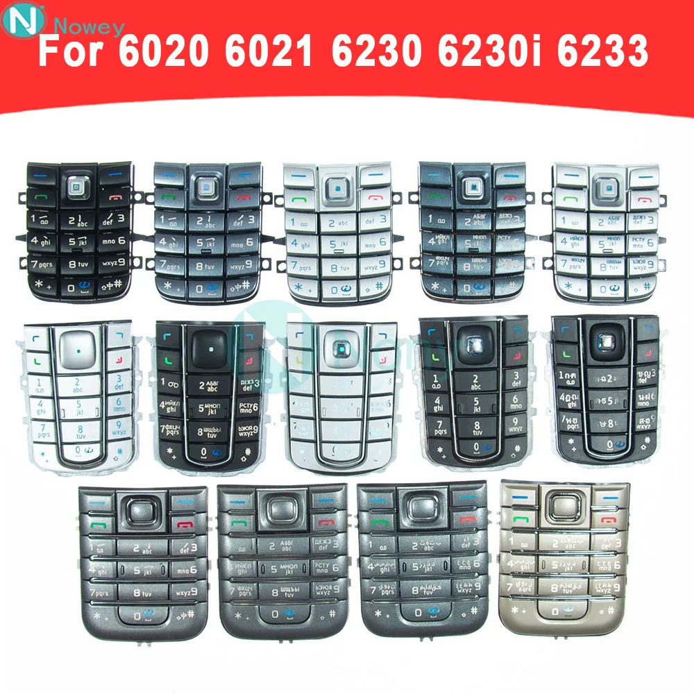 Nowey Cover Keyboard For 6020 6021 6230 6230i 6233 Mobile Phone English Russian Arabic Keypad Housing Replacement Parts