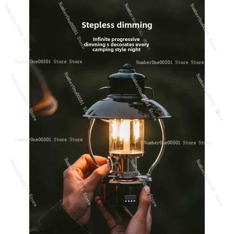 Lanterne de Camping Vintage, lumières extérieures rechargeables pour tente, lampe d'ambiance Portable avec longue durée de vie de la batterie, étanche