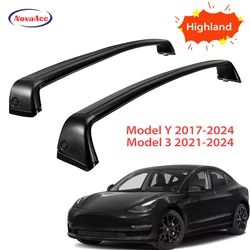 NovaAcc Roof Rack for Tesla Model Y 2017 to 2024 Model 3 2021 to 2024 Aluminum Transportation Tool Luggage Holder for Highland