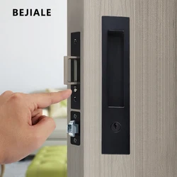 Solid Wood Sliding Door Lock Sliding Door Lock Kitchen Balcony Hook Lock Embedded Invisible Pocket Door Handle Sliding Door Lock