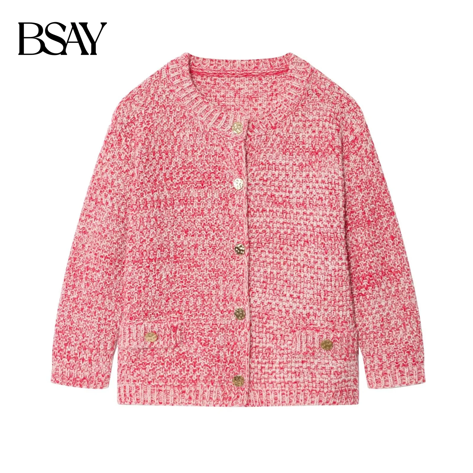 

BSAY свитер на пуговицах, кардиган, новинка осени 20225, женский маленький ароматный стиль, свободная вязаная куртка с французскими рукавами, пальто, шикарные топы