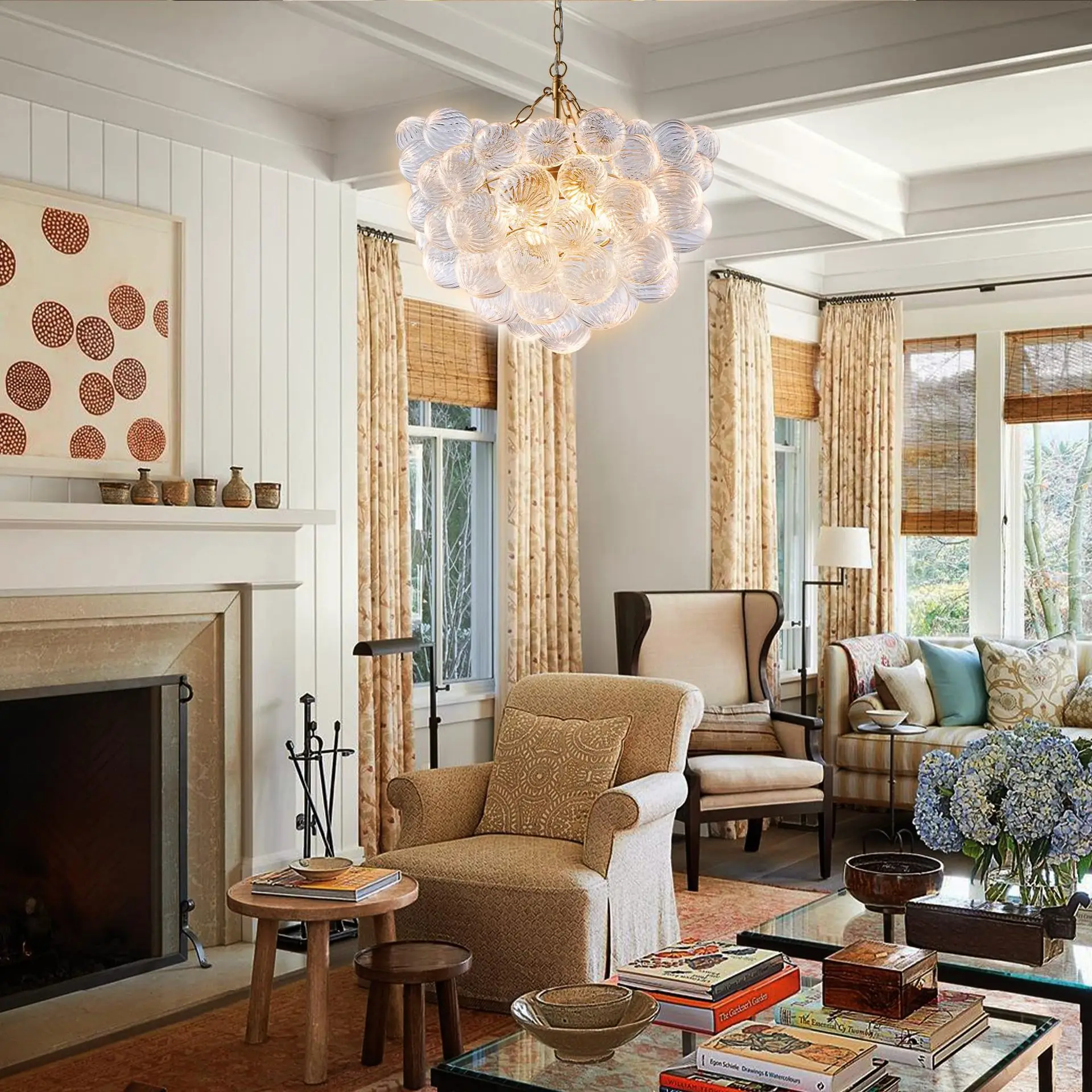 

Французский стеклянный пузырьковый шар, люстра, вилла для гостиной, столовой, гардеробной, лампа для главной спальни, волшебная фасоль, светодиодная декоративная лампа