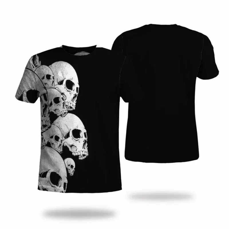 Men's Skull Graphic T-Shirt 3D Printed Fashion Casual Short-sleeve Tops Horror Skull Summer Casual Men Clothes Sport Streetwear