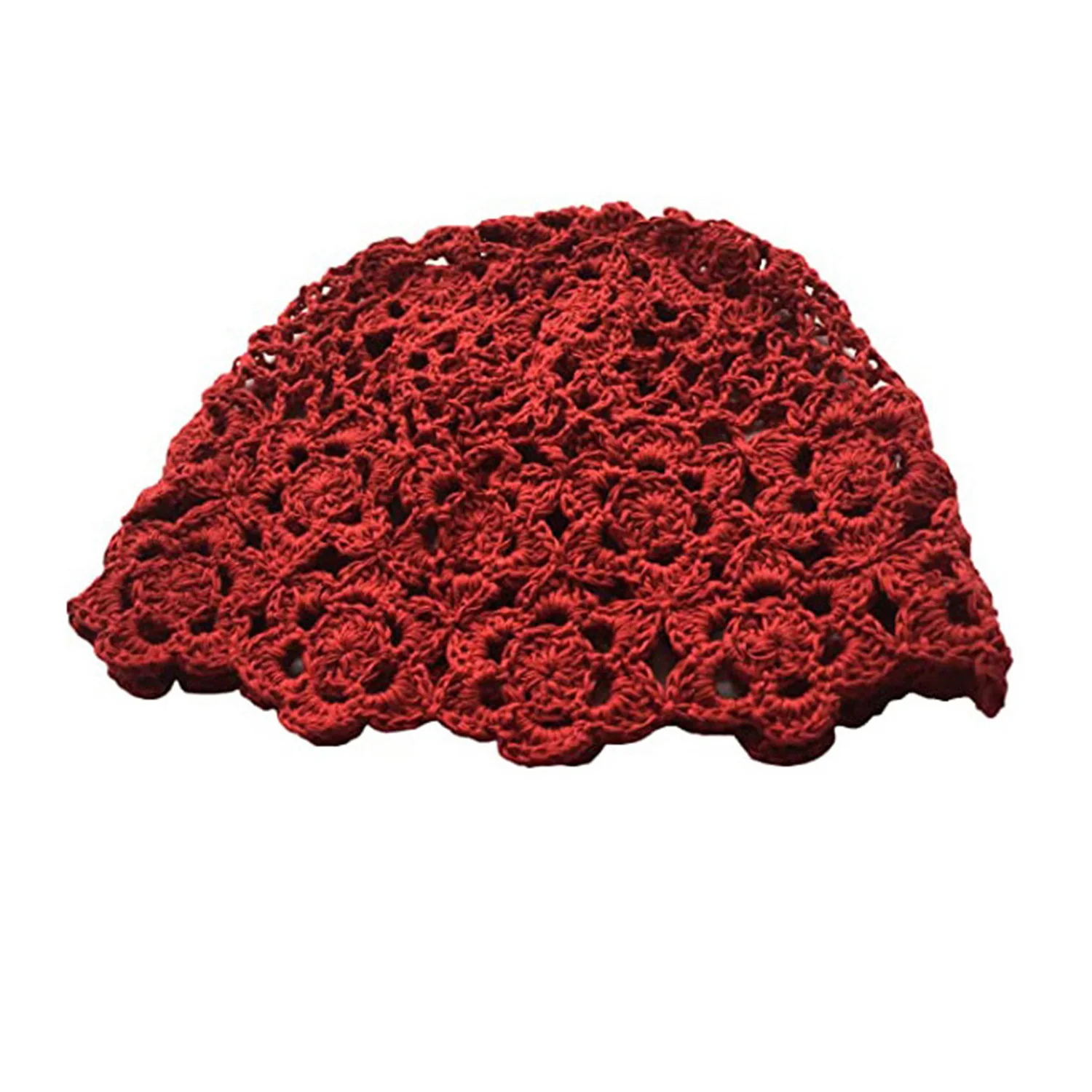 

Women Crochet Handmade Knitted Beanie Floral Hollow Skullies Hats Caps